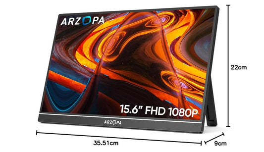 15.6'' FHD 1080P Portable Monitor with Kickstand,60Hz Ultra-Slim Portable Laptop Monitor with Speaker- IPS Eye Care Display for PC, MacBook, Mobile, Xbox, PS5 - USB C & HDMI Connectivity